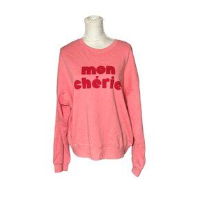 Mon Chérie Pink Classic Sweatshirt Cozy Warm Pullover Long Sleeve Layering Piece